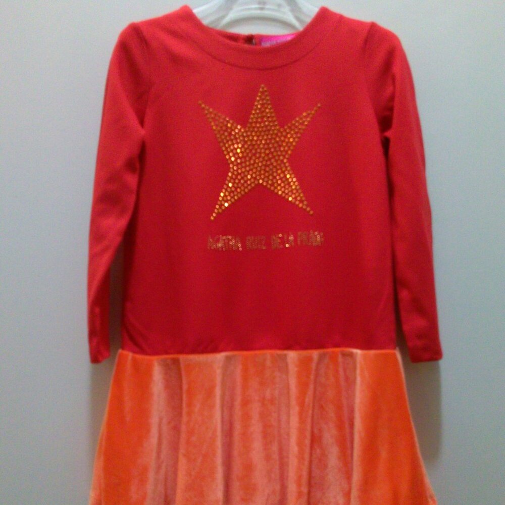 Agatha ruiz de la prada red dress with valour orange bottom